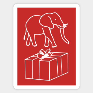 White Elephant Gift Sticker